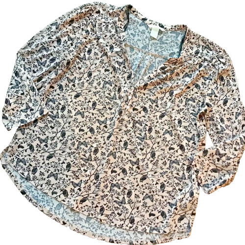 Ladies pink floral blouse - pink,