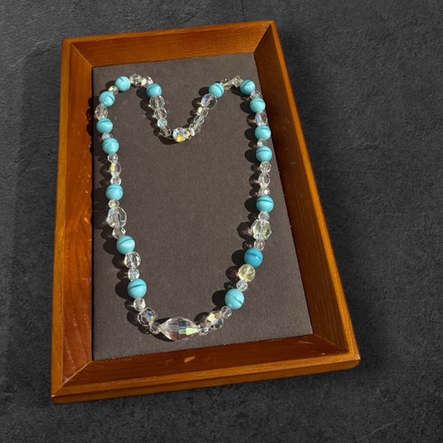 Vintage necklace blue clear - vintage,