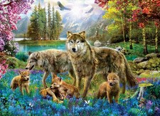 Eurographics Wolf Lake Fantasy 500 piece extra large jigsaw puzzle *box damaged*