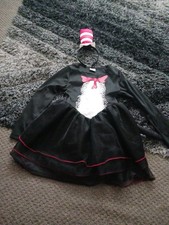 The Cat In The Hat Fancy Dress Costume Age 6-7-8  Years Amscan Girls