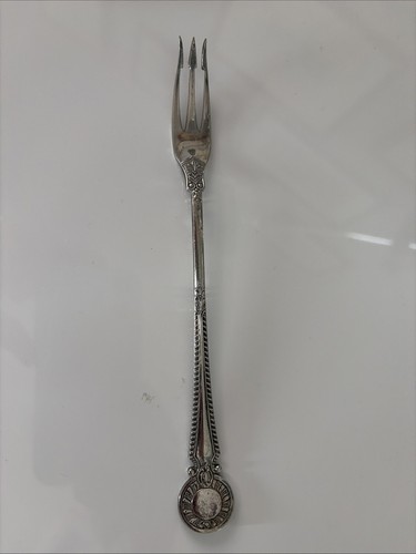 Silver plated pickle fork - pickle,