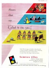 Original 1957 Advert for Dunlop's SEMTEX Floor Tiles Vintage Home Decor Print Ad