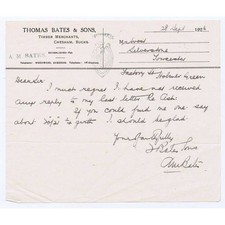 1926 Billhead Thomas Bates &