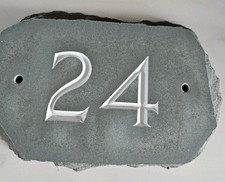 House number plaque for outside. 19cm x 10cm  slate, NO 24
