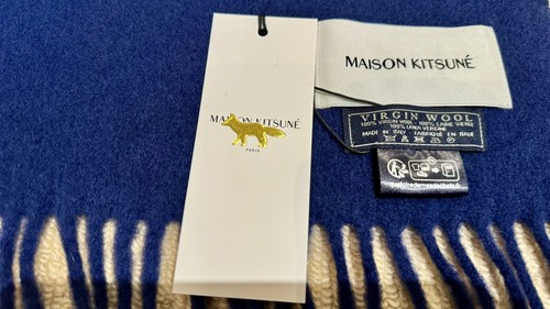 Maison kitsune scarf blue - maison,