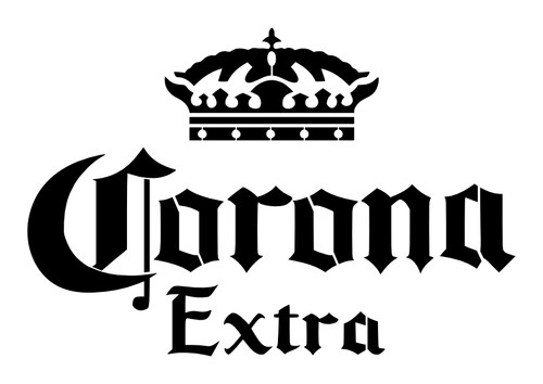 Corona beer stencil logo - corona,