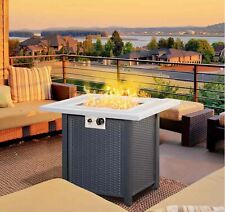 Black Rattan Fire Pit Table