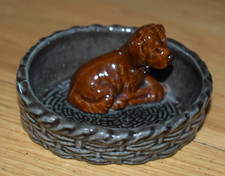 WADE DOG IN A BASKET TRINKET DISH