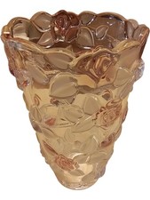 Glass Vase with Rose Design