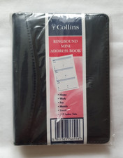 Collins Elite Compact Ringbound Business Mini A5 address/telephone book - black