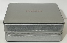 Pandora Elegance Silver Zippered Bracelet Gift Set Jewelry Travel Case Box
