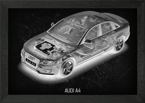 Audi framed wall art poster - a4,