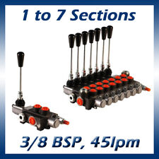 Hydraulic Monoblock Lever Control Spool Valve, 3/8 x 1/2 Ports, 45lpm, 1-7 Bank