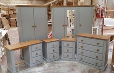 Aylesbury Next 6 Piece Bedroom Set, Grey with Dark Oak, Fully Assembled