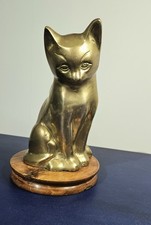 Solid Brass Cat Statue On