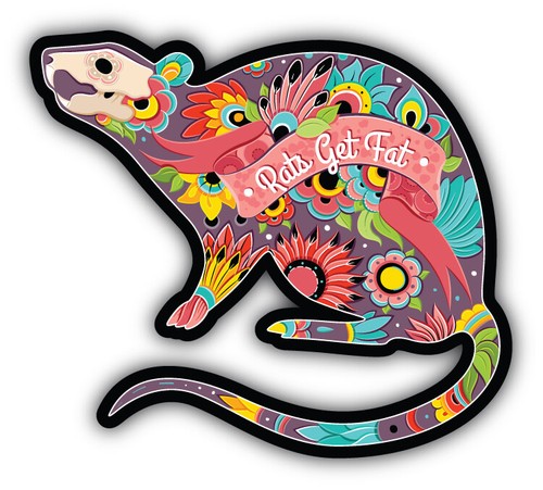 Patterned rat car bumper - rat,
