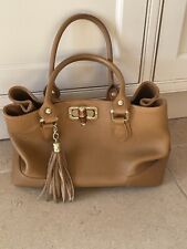 Italian ladies camel leather handbag used