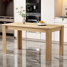 4 Seater Dining Table Wood Rectangle Modern Kitchen Dining Room Furniture, Oak