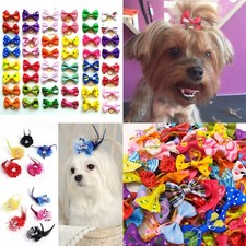 100X Dog Pet Cat Hair Bows