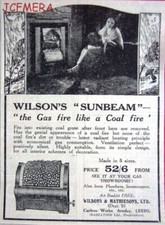 Wilson's 'SUNBEAM' Coal-Effect Gas Fires Advert : Small 1924 Print AD
