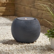 Solar Water Feature Gray Stone