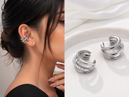 Women silver ear - ear, cuff