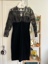 Vintage 1990’s Velvet Dress By Bernshaw U.K. Size 8-10