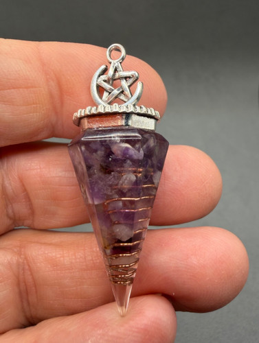Amethyst crystal pendulum - crystal, +
