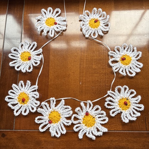 Crocheted daisy ladybird - crocheted,