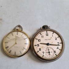 Two Vintage Metal gents pocket watches Inc Smith and Kelton 