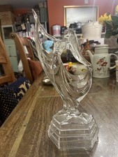 Royal Crystal Rock Female Dancer Art Deco Glass Figurine 28cm High. Repaired. 