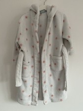Girls  Mini Boden Multi Star White And Pink Bear Hood Dressing Gown Age 3-4