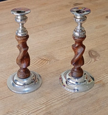 Pair of 8 inch wood and chrome