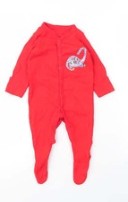 Mothercare Baby Red Cotton Blend Babygrow Size 3-6 Months Snap