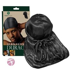 Luxury Silk Black Durag for Men & Women Bandana Sports Du-Rag Headwrap