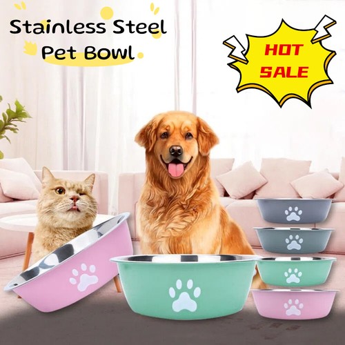 Dog bowl stainless steel metal - steel,