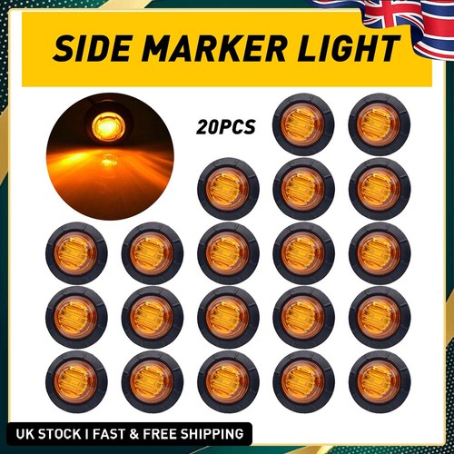 20pcs round amber led - 3/4",