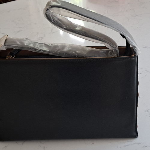 Black faux leather large - black,