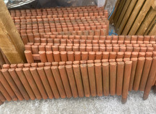 18x1m Outdoor Fencing Wooden Log Fence Panel Garden Wood Flower Lawn Edge Border