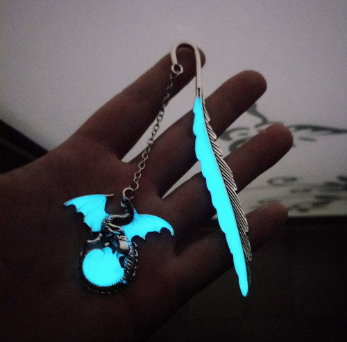 Dragon bookmark feather metal - bookmark,