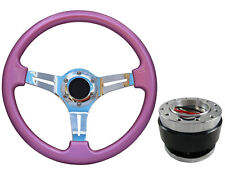 Pink Chrome TS Steering Wheel + Quick Release boss