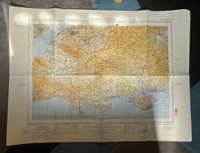 ORIGINAL WW2 OS LINEN  WAR MAP