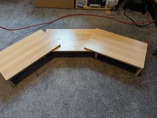 Wooden affect monitor riser for up to 2 x 27inch monitors 