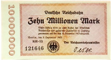 1923 Germany REICHSBAHN