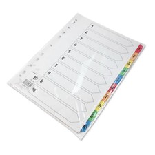 A4 FILE DIVIDERS(1-10)(1-20)(A-Z)DOCUMENT ORGANISER SUBJECT FILING/FOLDER/INSERT