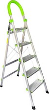 StepIt 5 Step Ladder - Portable Folding Five Step Ladders with Wide Steps