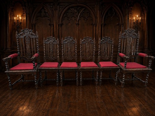Antique victorian carved set - victorian,