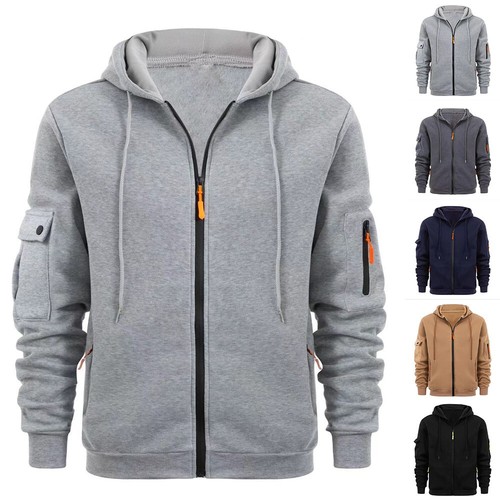 Mens plain fleece - zip, up
