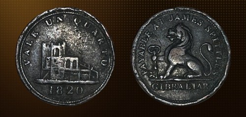 Rare gibraltar quarto - gibraltar, 1820