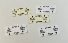 Two Leslie amp motor labels